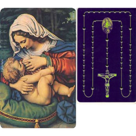 Mother Feeding Jesus - Rosary Card - Picture 1 of 3